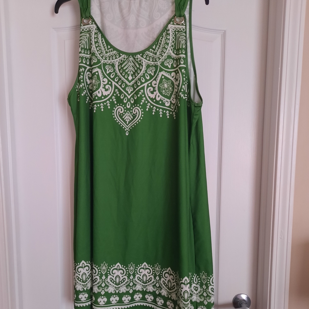 Green Sleeveless Women's Dress 5XL